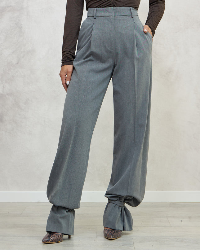 Pantalone sartoriale con lacci in caviglia grigio - Akep