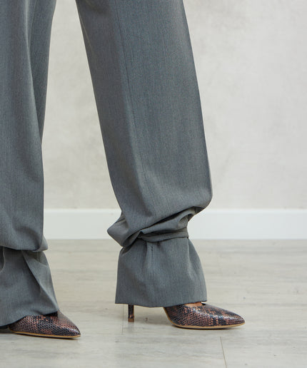 Pantalone sartoriale con lacci in caviglia grigio - Akep