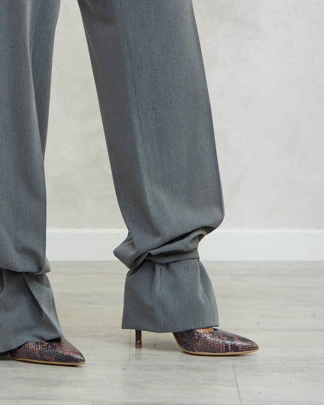 Pantalone sartoriale con lacci in caviglia grigio - Akep