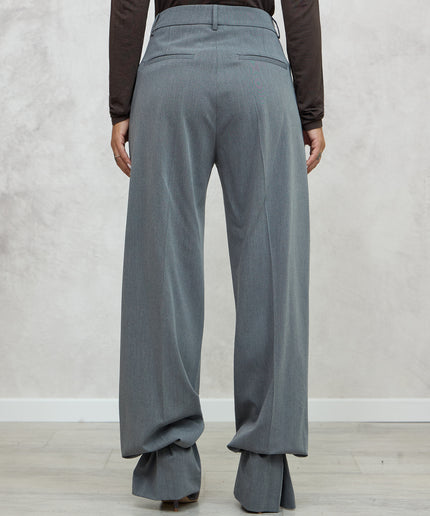 Pantalone sartoriale con lacci in caviglia grigio - Akep
