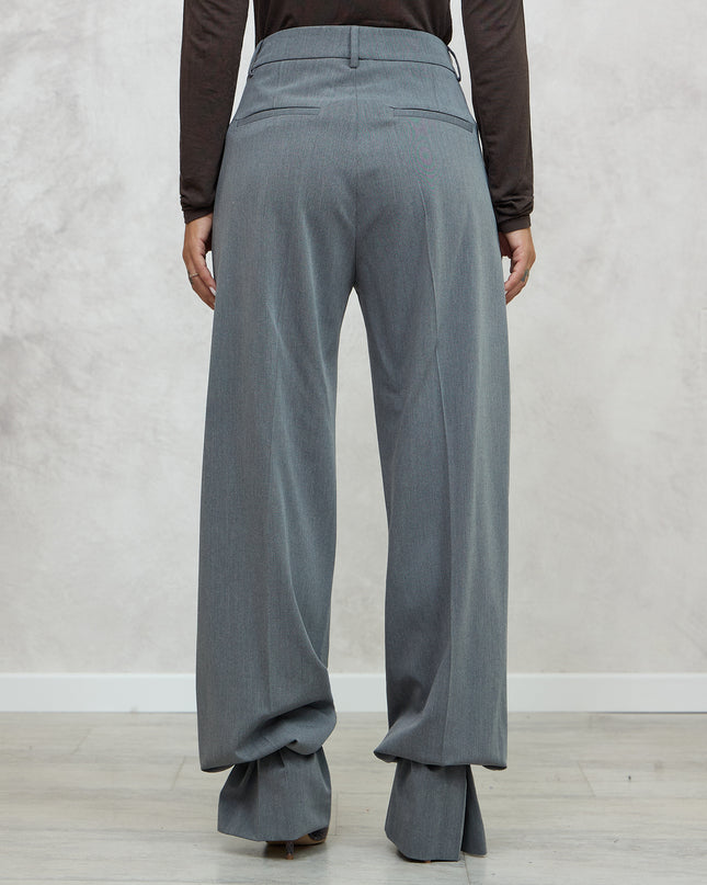 Pantalone sartoriale con lacci in caviglia grigio - Akep
