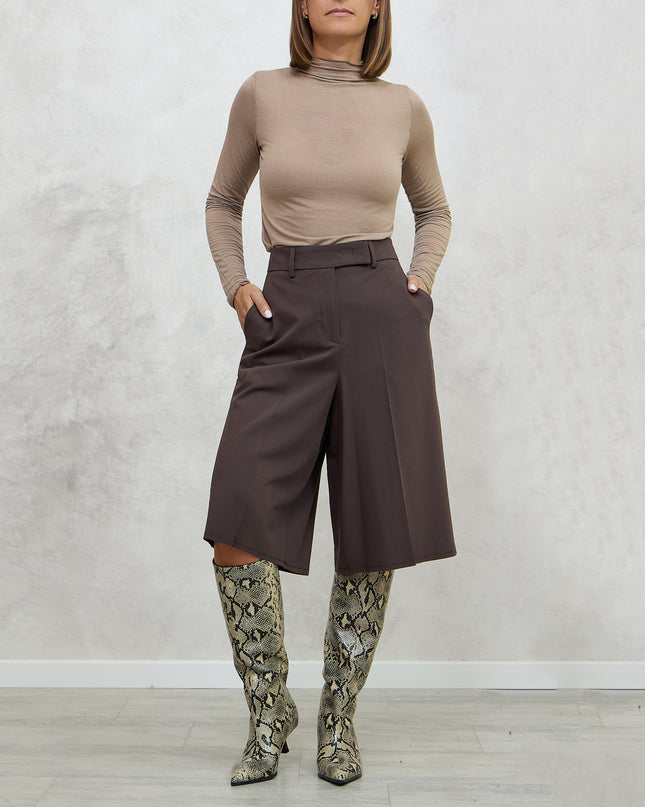 Maglia cashmirina collo a cratere tortora - Haveone