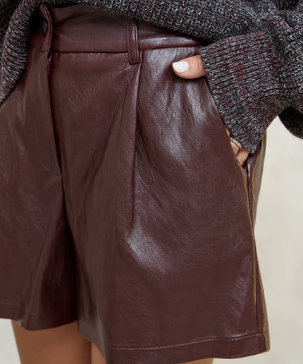 Short ecopelle bordeaux - Haveone