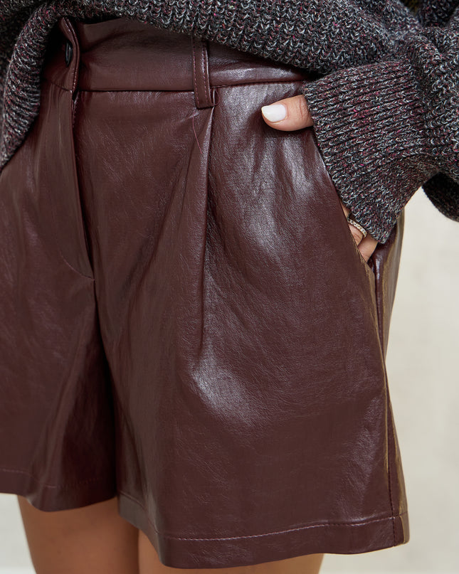Short ecopelle bordeaux - Haveone