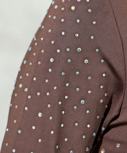Body in lycra con strass marrone - Odi Odi