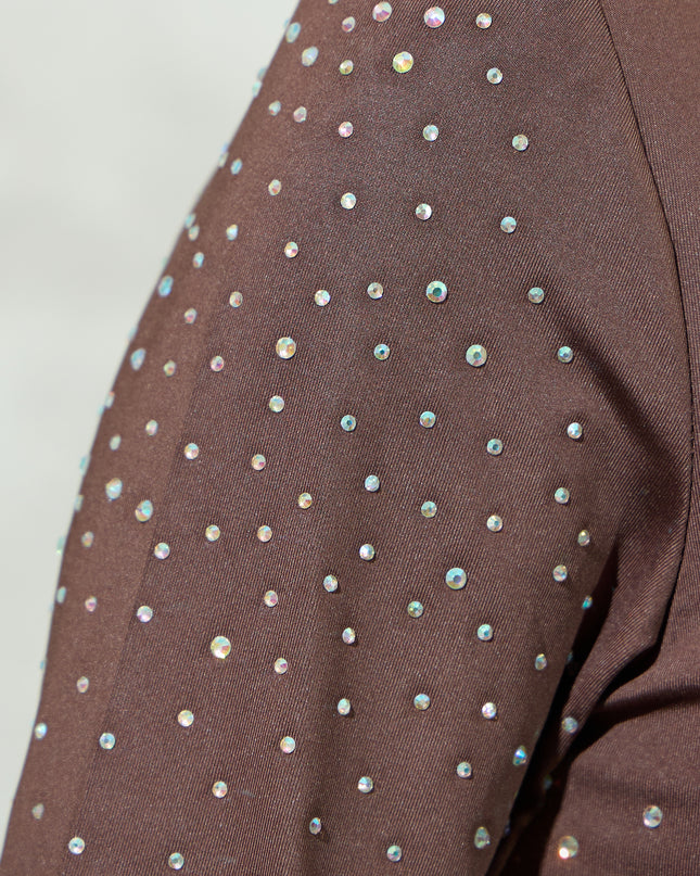Body in lycra con strass marrone - Odi Odi