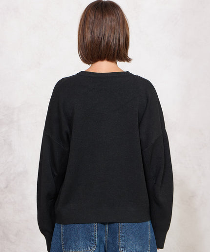 Pull modella felpa nero - Haveone