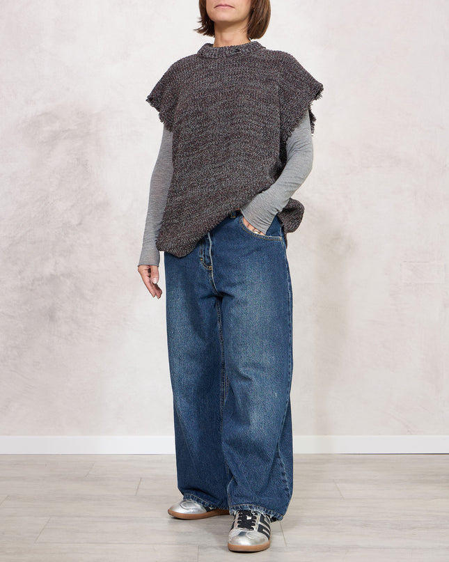 Smanicato in maglia grigio/bordeaux - Akep