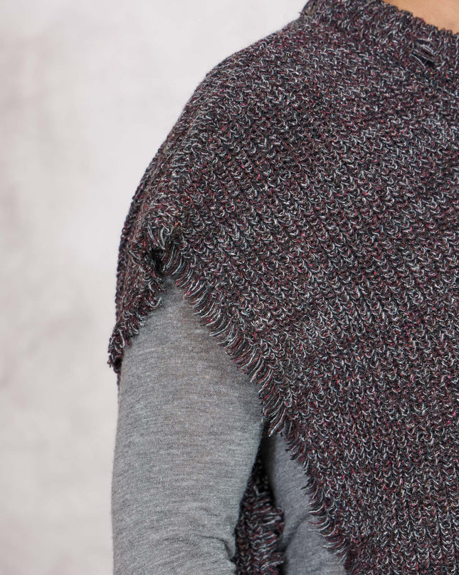 Smanicato in maglia grigio/bordeaux - Akep