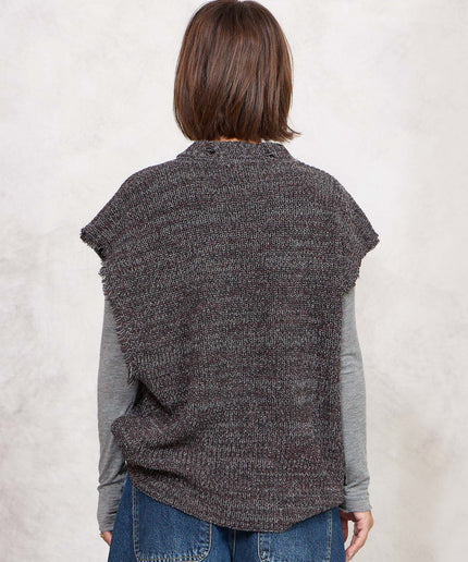 Smanicato in maglia grigio/bordeaux - Akep