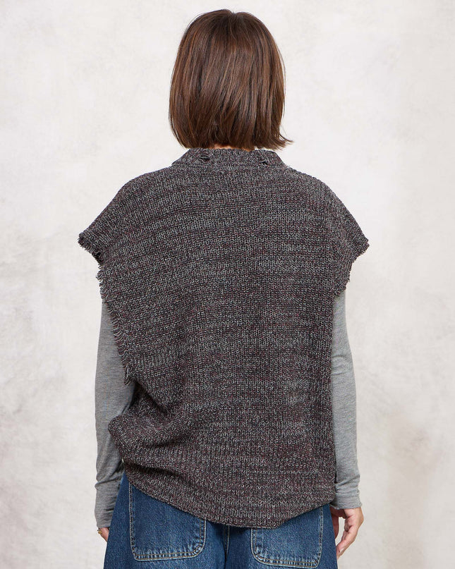 Smanicato in maglia grigio/bordeaux - Akep