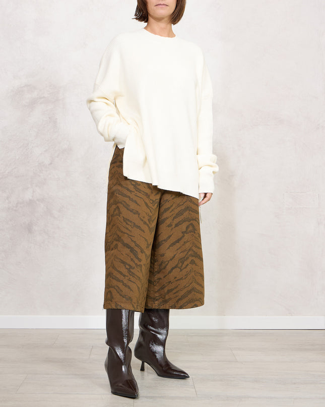 Pull costa inglese con zip panna - White Whise