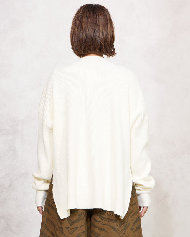 Pull costa inglese con zip panna - White Whise