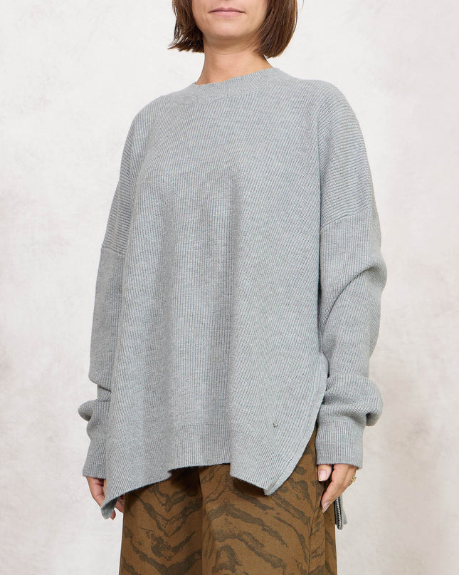 Pull costa inglese con zip grigio - White Whise