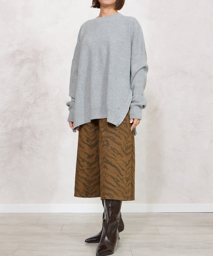 Pull costa inglese con zip grigio - White Whise