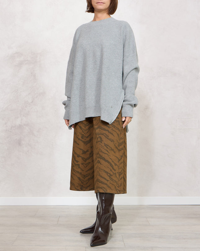 Pull costa inglese con zip grigio - White Whise
