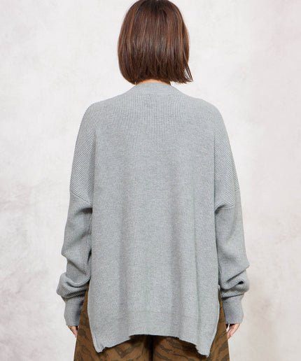 Pull costa inglese con zip grigio - White Whise