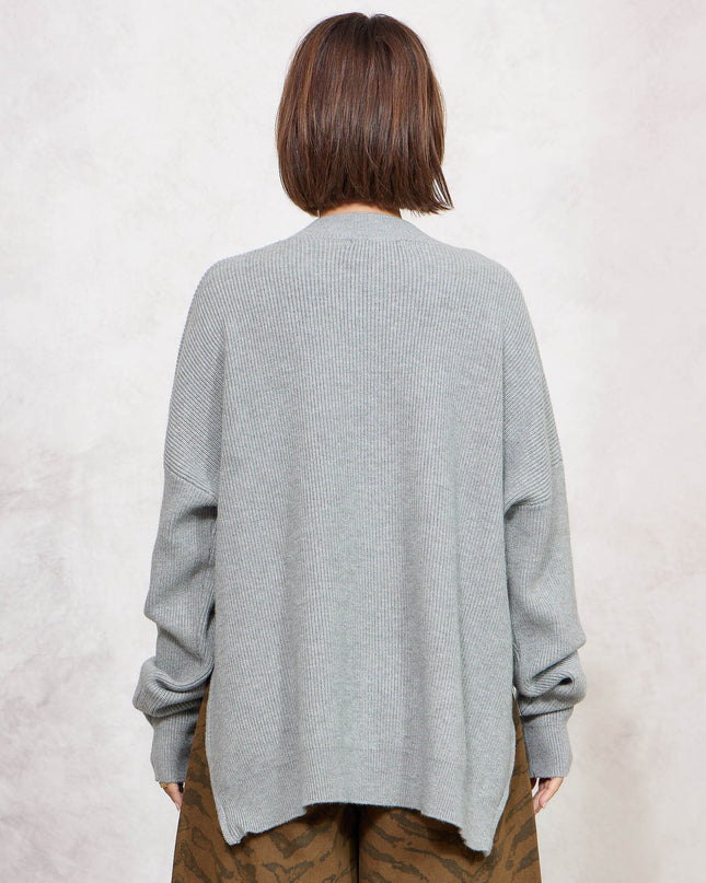 Pull costa inglese con zip grigio - White Whise