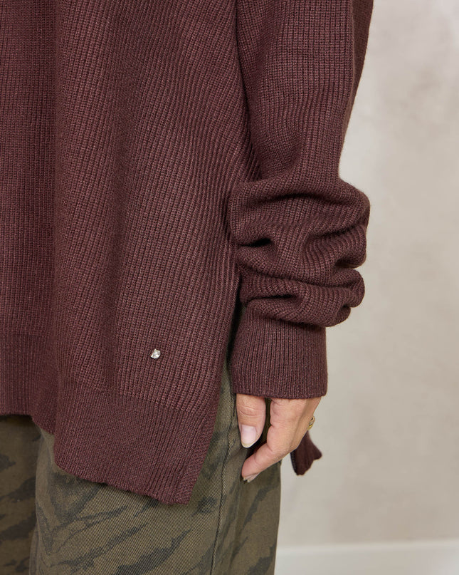 Pull costa inglese con zip moro  - White Whise