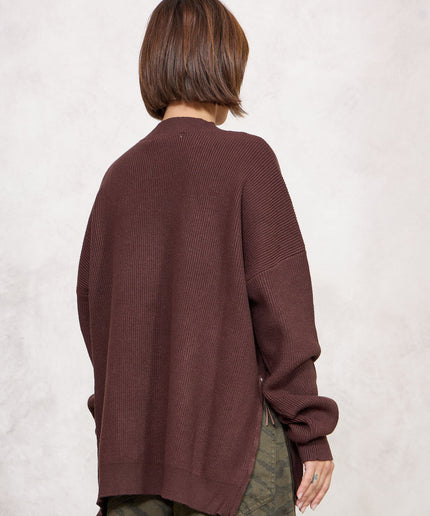 Pull costa inglese con zip moro  - White Whise