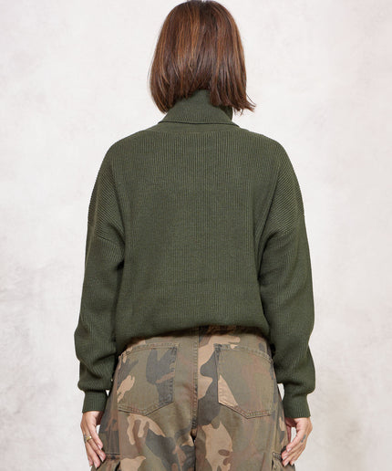 Pull collo alto costa inglese verde - White Whise