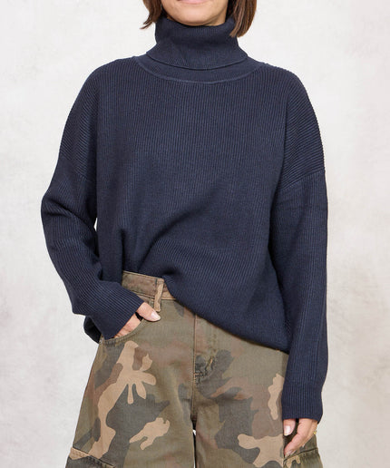 Pull collo alto costa inglese blu - White Whise