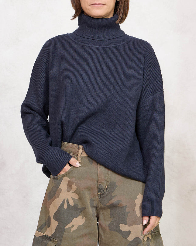 Pull collo alto costa inglese blu - White Whise