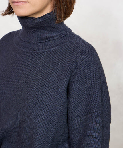 Pull collo alto costa inglese blu - White Whise