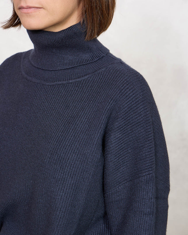 Pull collo alto costa inglese blu - White Whise