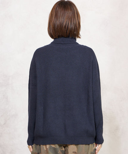 Pull collo alto costa inglese blu - White Whise