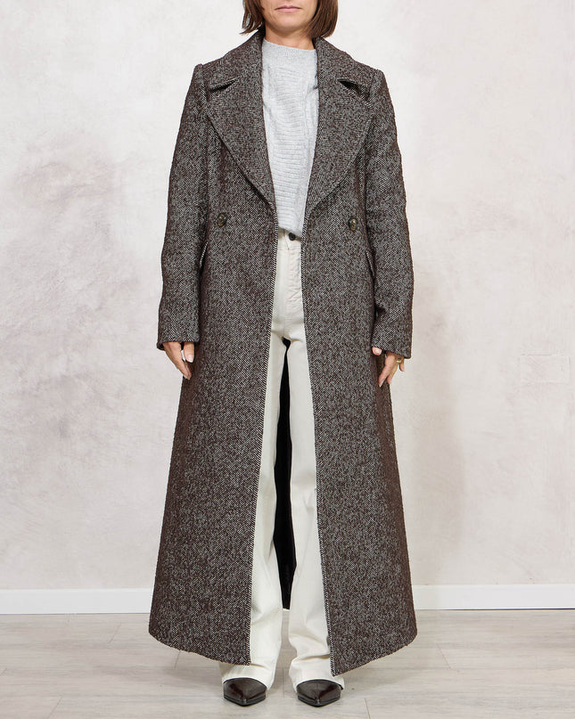 Cappotto lungo spigato moro - White Whise