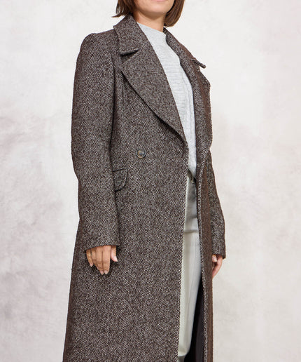 Cappotto lungo spigato moro - White Whise
