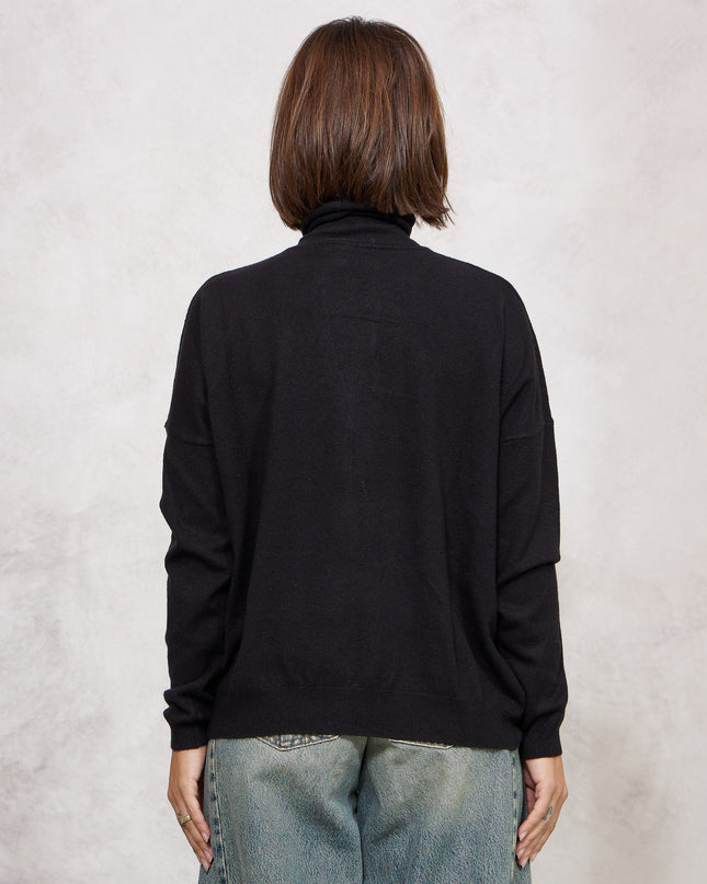 Pull collo alto nero - White Whise