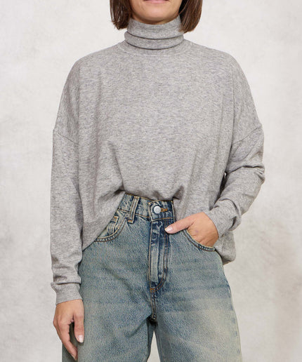 Pull collo alto grigio - White Whise