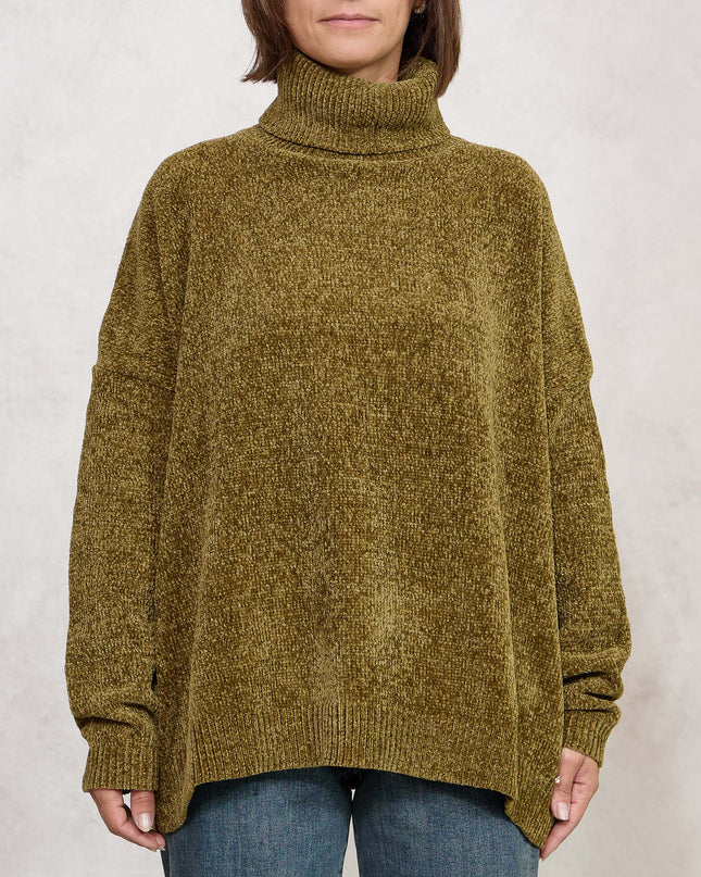 Pull collo alto ciniglia verde - White Whise