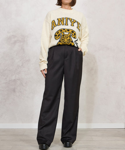 Pantalone nero vita elastica - White Whise