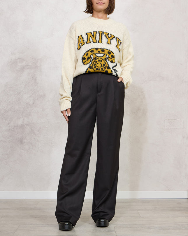 Pantalone nero vita elastica - White Whise