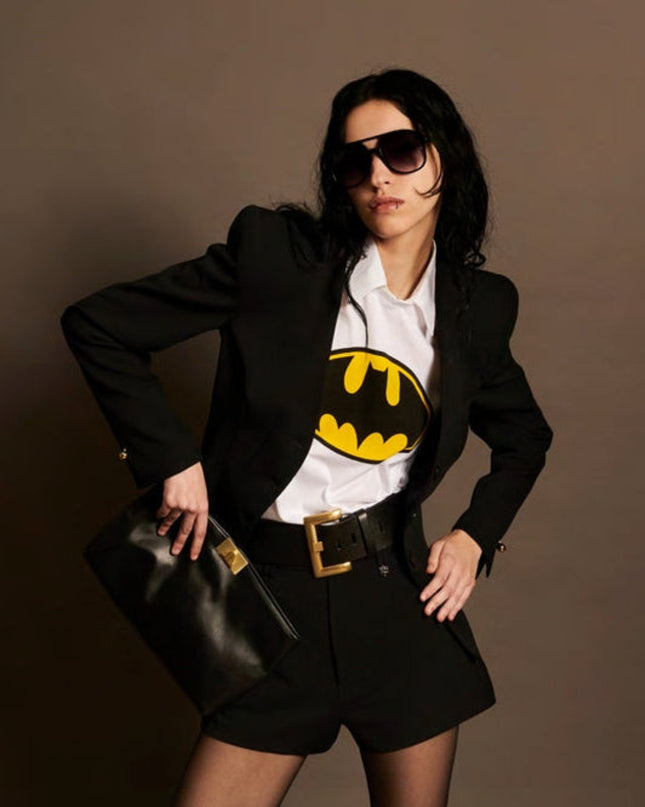 T-shirt BATMAN con colletto bianca - Aniye By