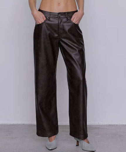 Pantalone ecopelle Diana marrone - GSD