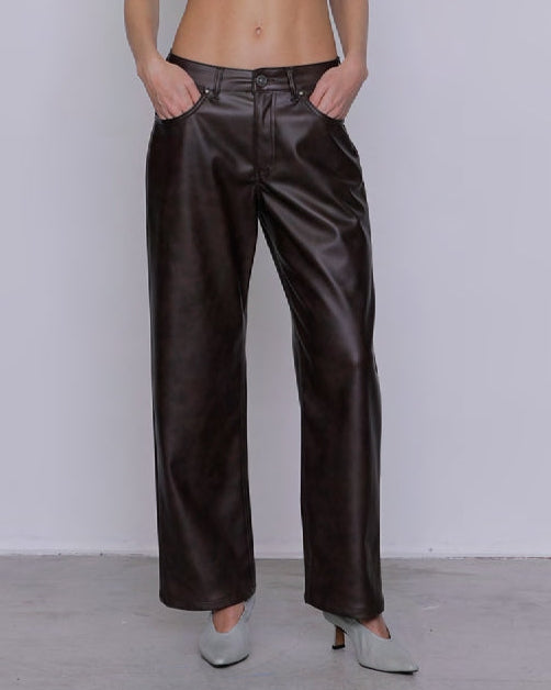 Pantalone ecopelle Diana marrone - GSD