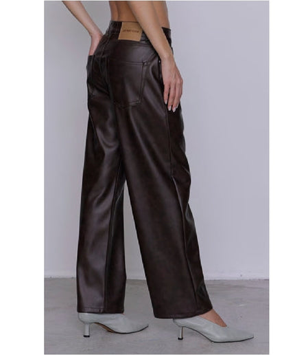 Pantalone ecopelle Diana marrone - GSD