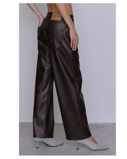 Pantalone ecopelle Diana marrone - GSD