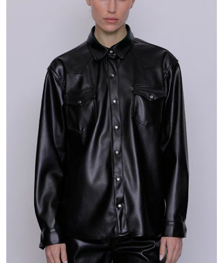 Camicia in ecopelle nera Artemide - GSD