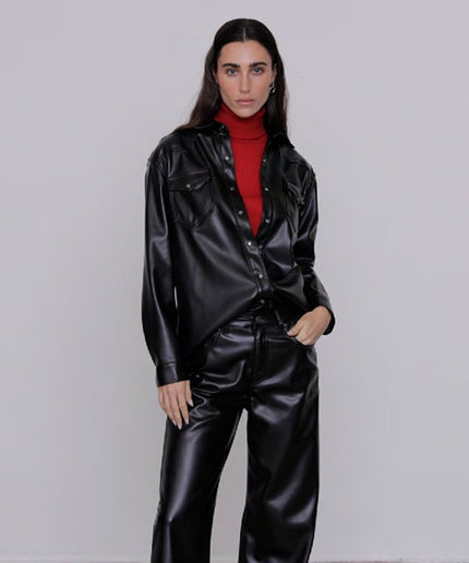 Camicia in ecopelle nera Artemide - GSD