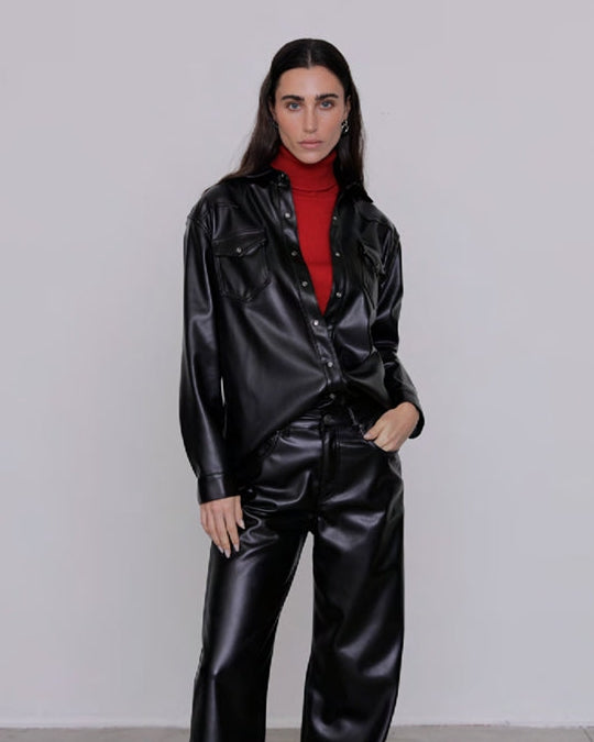 Camicia in ecopelle nera Artemide - GSD