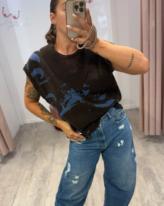 Smanicato in maglia fantsia - Akep