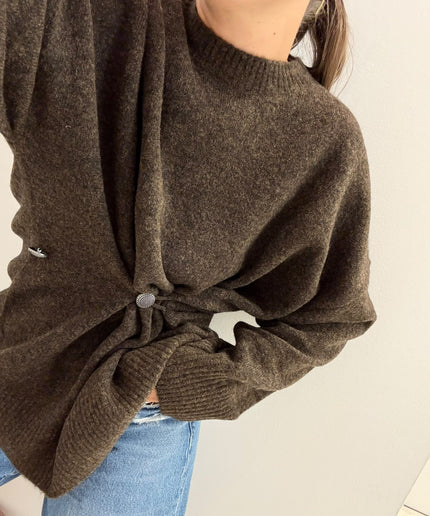 Pull con chiusura asimmetrica moro - Akep