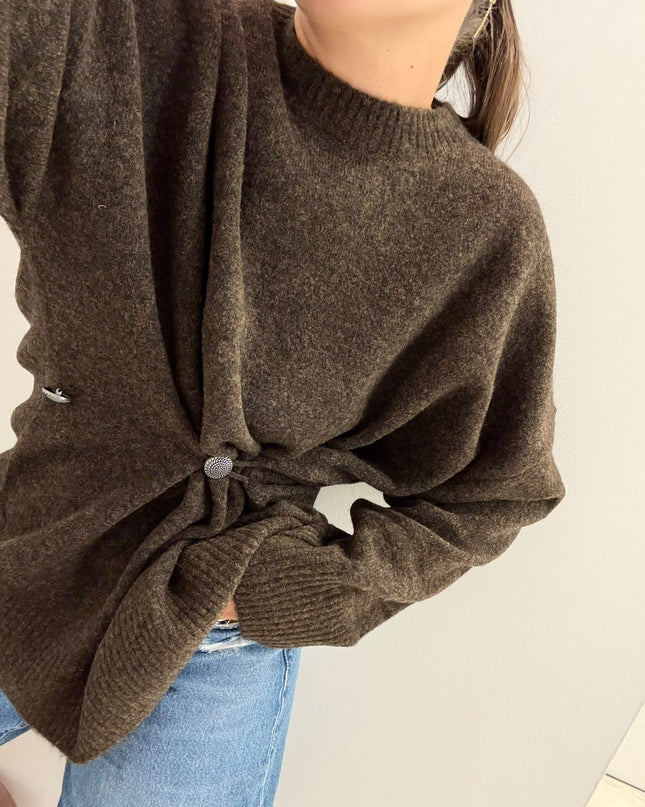 Pull con chiusura asimmetrica moro - Akep