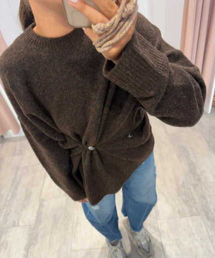 Pull con chiusura asimmetrica moro - Akep