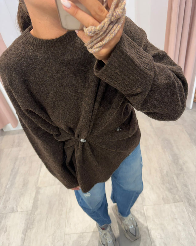 Pull con chiusura asimmetrica moro - Akep